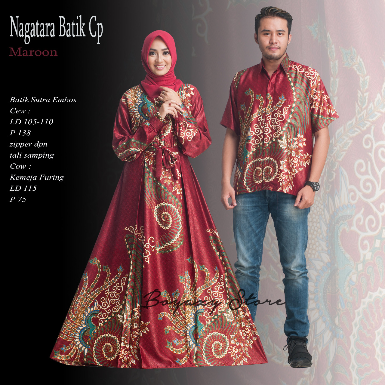  Gambar  Baju  Batik  Muslim Couple  Keluarga TulisanViral Info